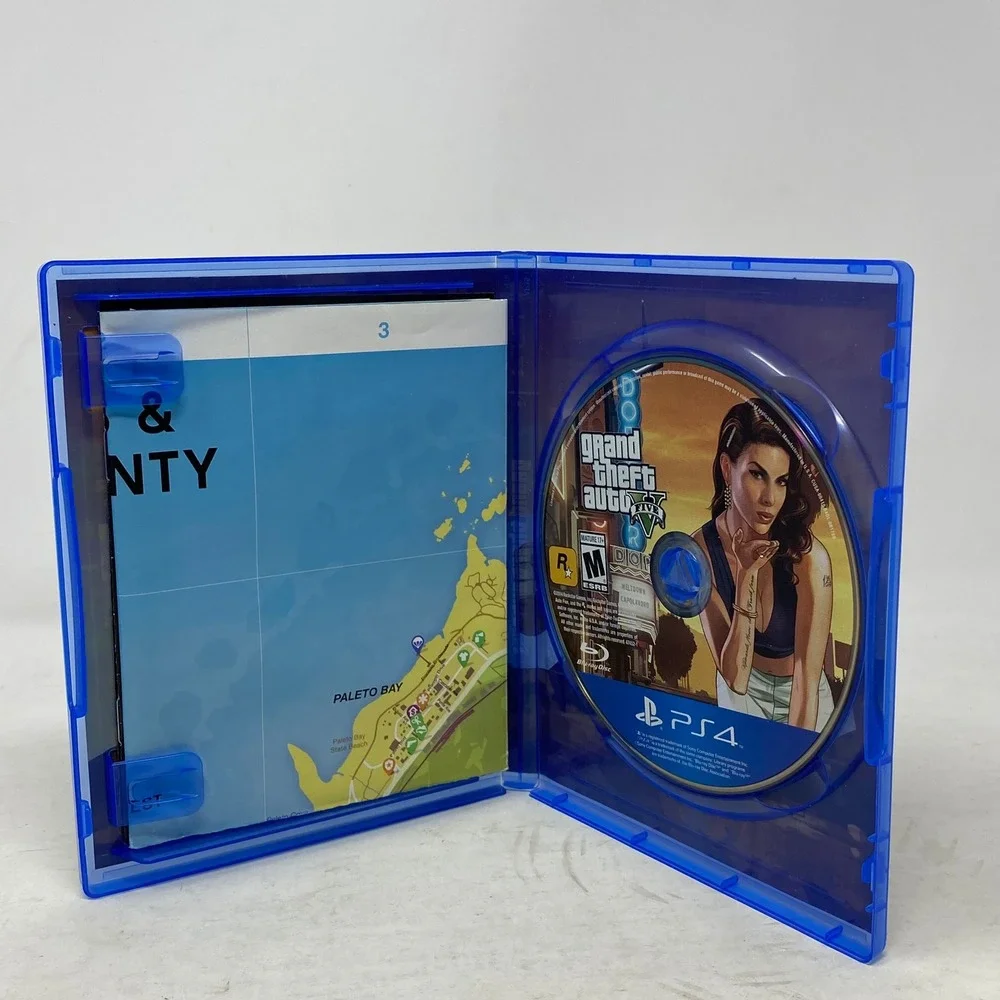 Grand Theft Auto V‎ Premium Edition Sony PlayStation 4 GTA V PS4 Case Manual Map